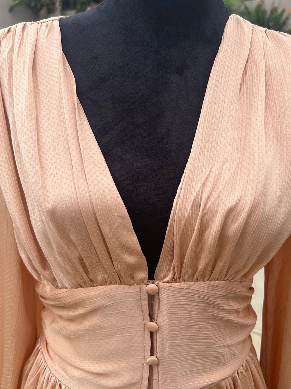 MOTF Peach Midi Dress with Button Front - Picture 12 of 17